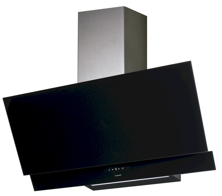Odsavač par CATA JUNO A+ ÚSPORNÝ 44 DB(A) SUPERTICHÝ 575 M3/H VÝKONNÝ NEREZ ČERNÉ SKLO 900